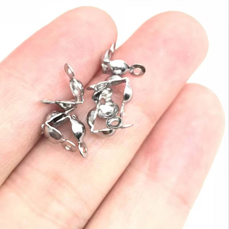 Stainless Steel Clamshells 4*7mm — 50 Pieces