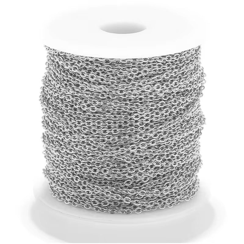 Stainless Steel O Link Chain Roll — 5 Meters