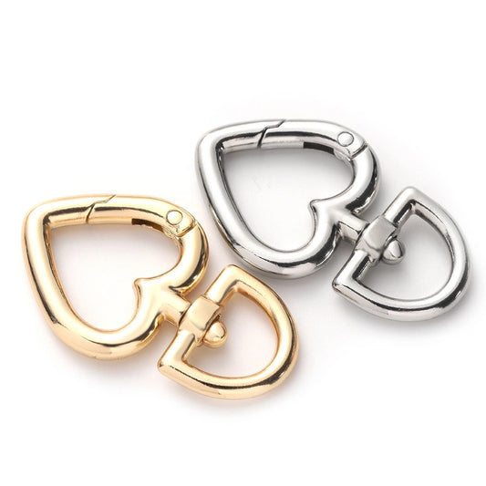 Inverted Heart Swivel Clasps — 2 Pieces