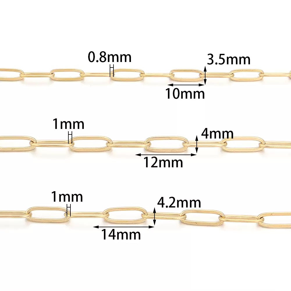 Stainless Steel Paperclip Chain Roll 4*12mm — 1 meter