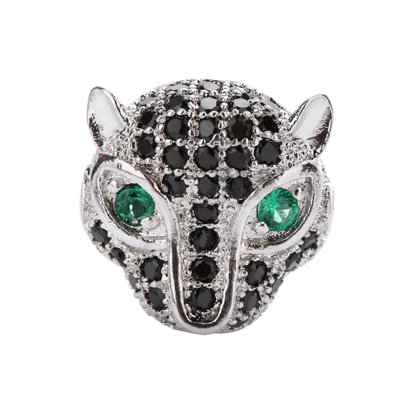 Leopard Zircon Inlay Spacer Bead