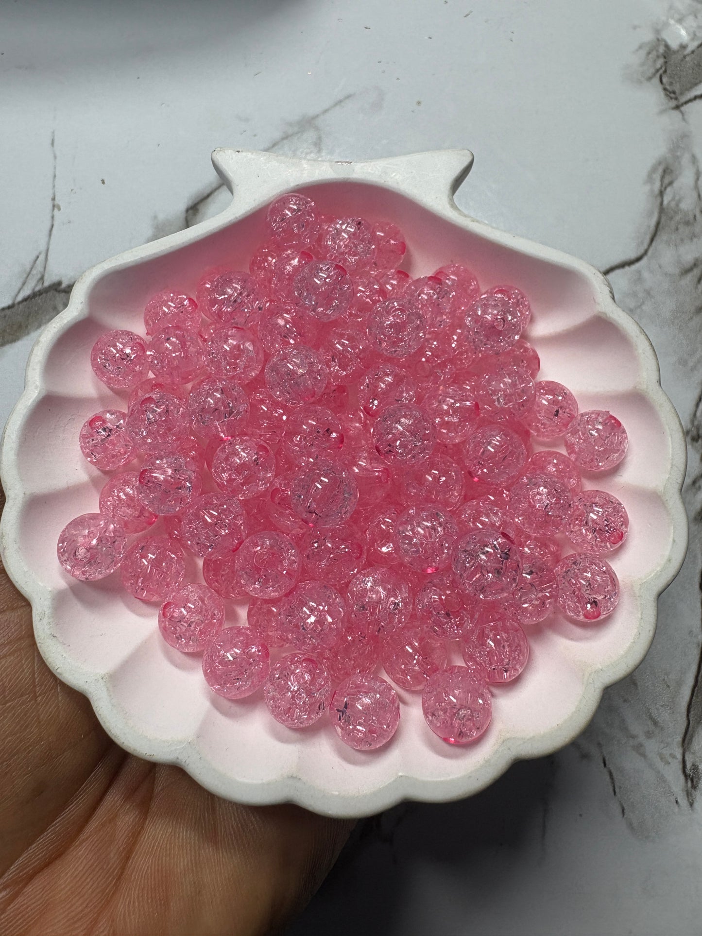 Acrylic Crackle Beads — 100 Pieces