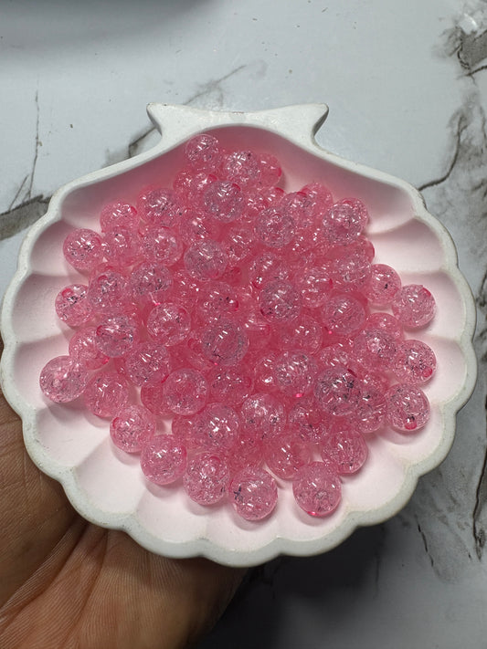 Acrylic Crackle Beads — 100 Pieces