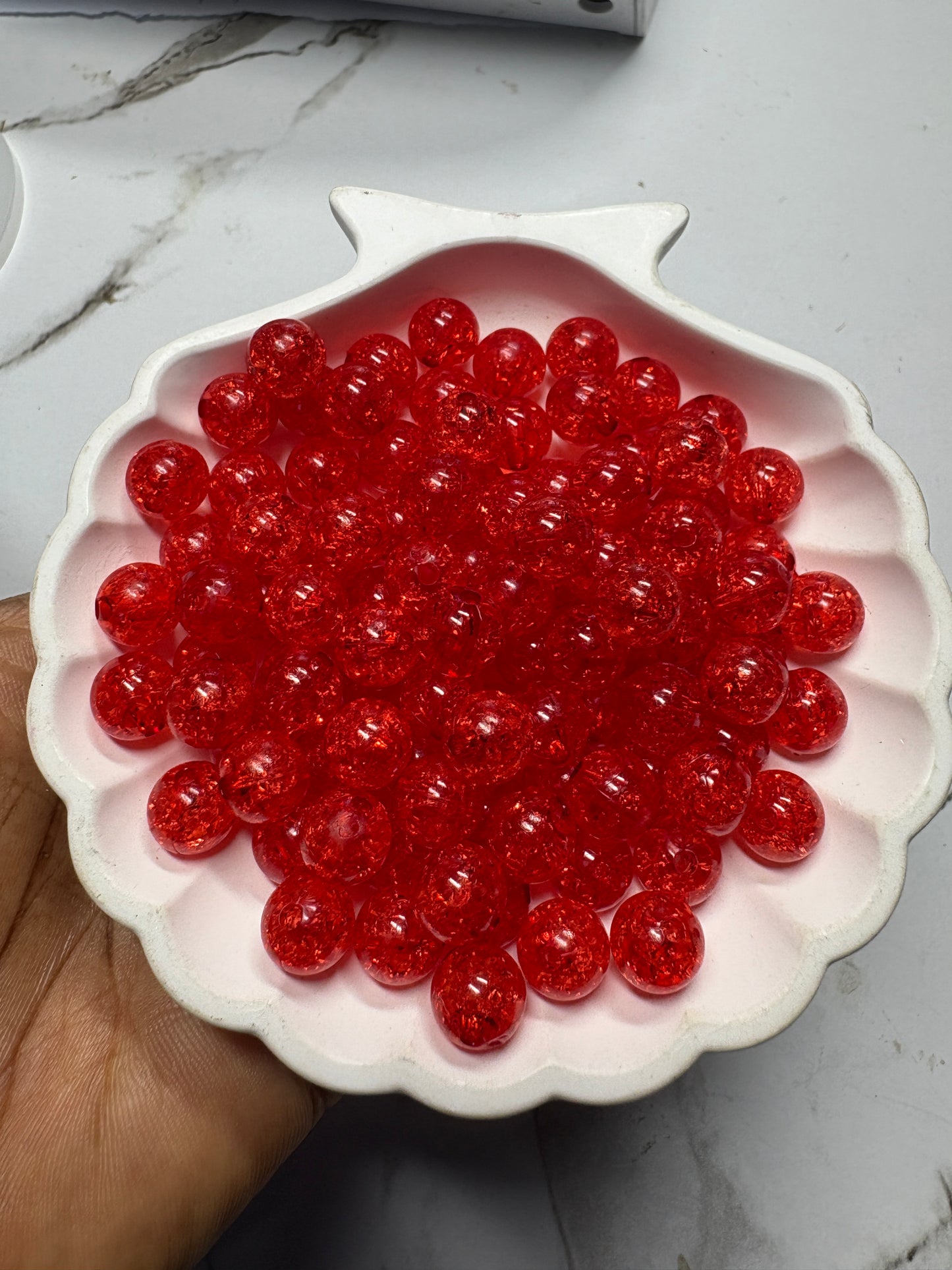 Acrylic Crackle Beads — 100 Pieces