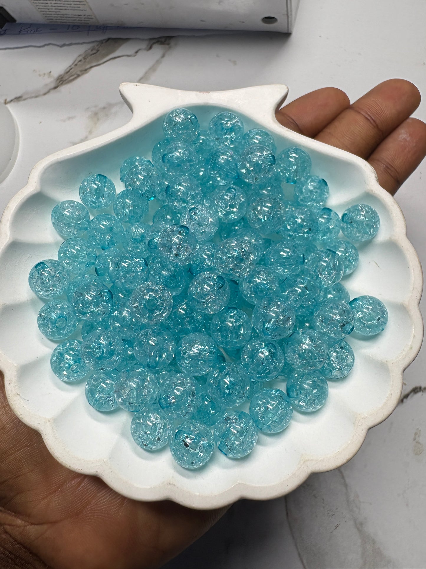 Acrylic Crackle Beads — 100 Pieces