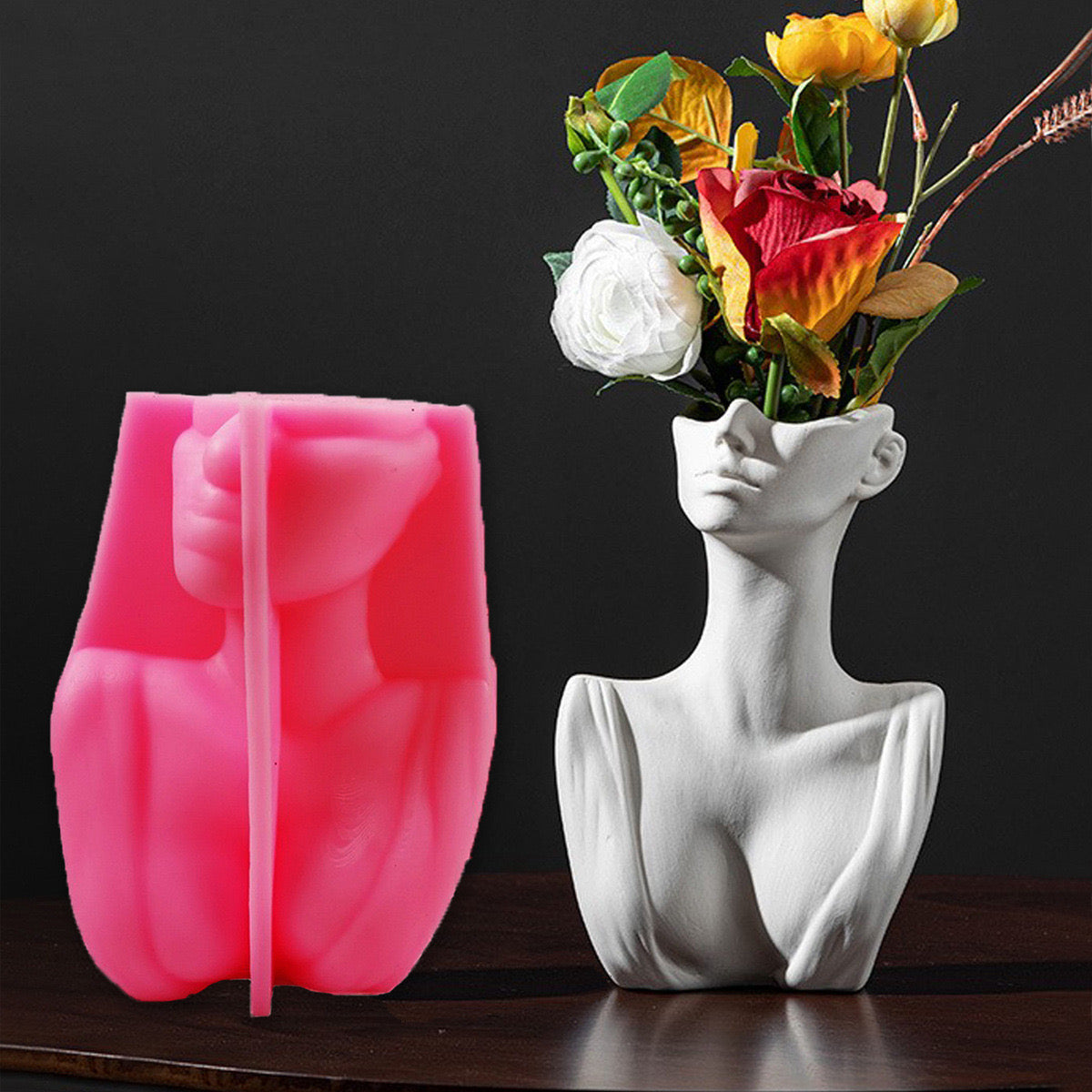 Half face vase molds