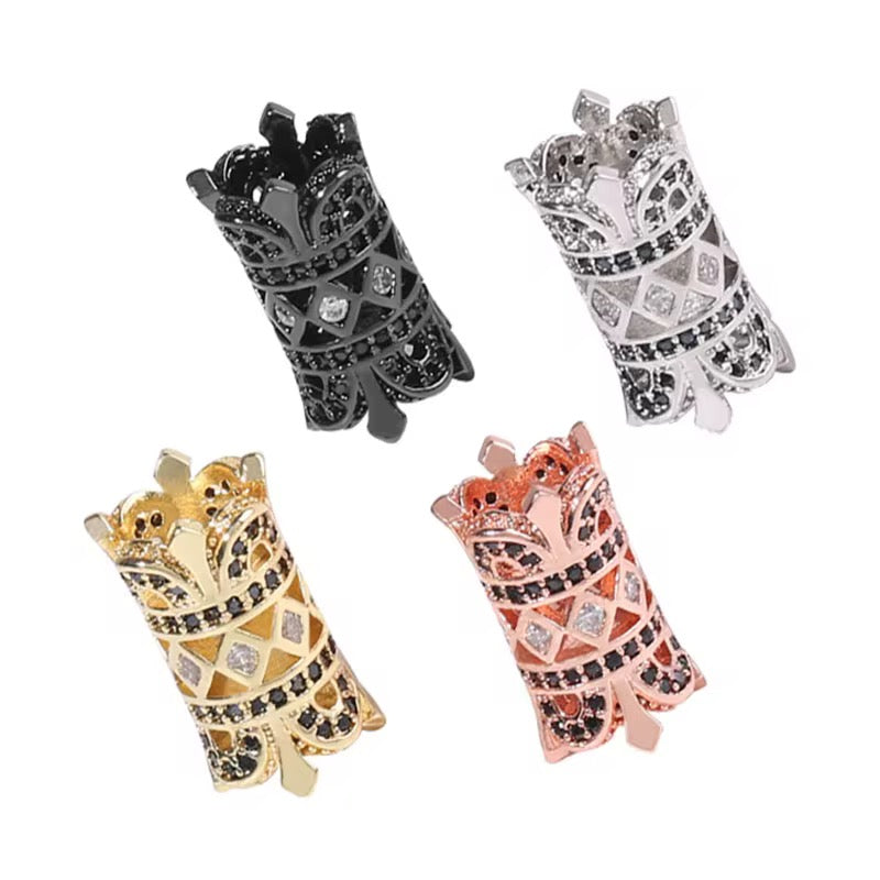 Ornate Zircon Inlay Spacer Bead