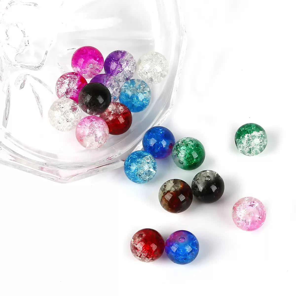 10mm Crackle Beads — 40 Pieces