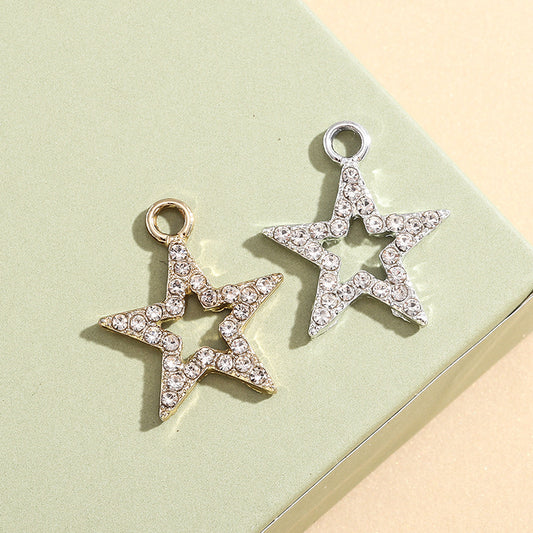 Hollow zircon star charm