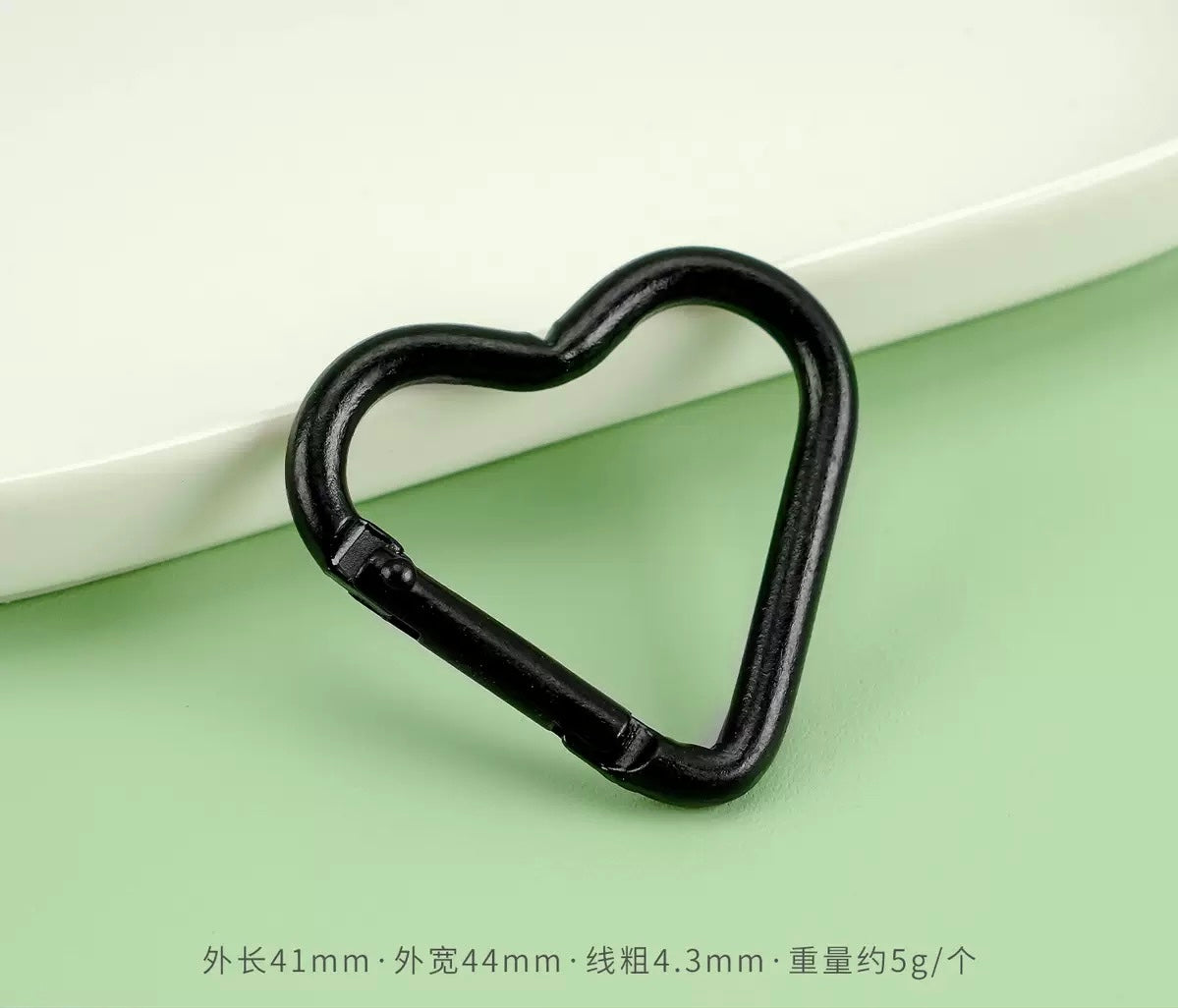 Heart Carabiner Clasps — 5 Pieces