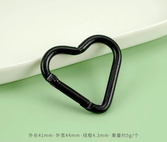 Heart Carabiner Clasps — 5 Pieces