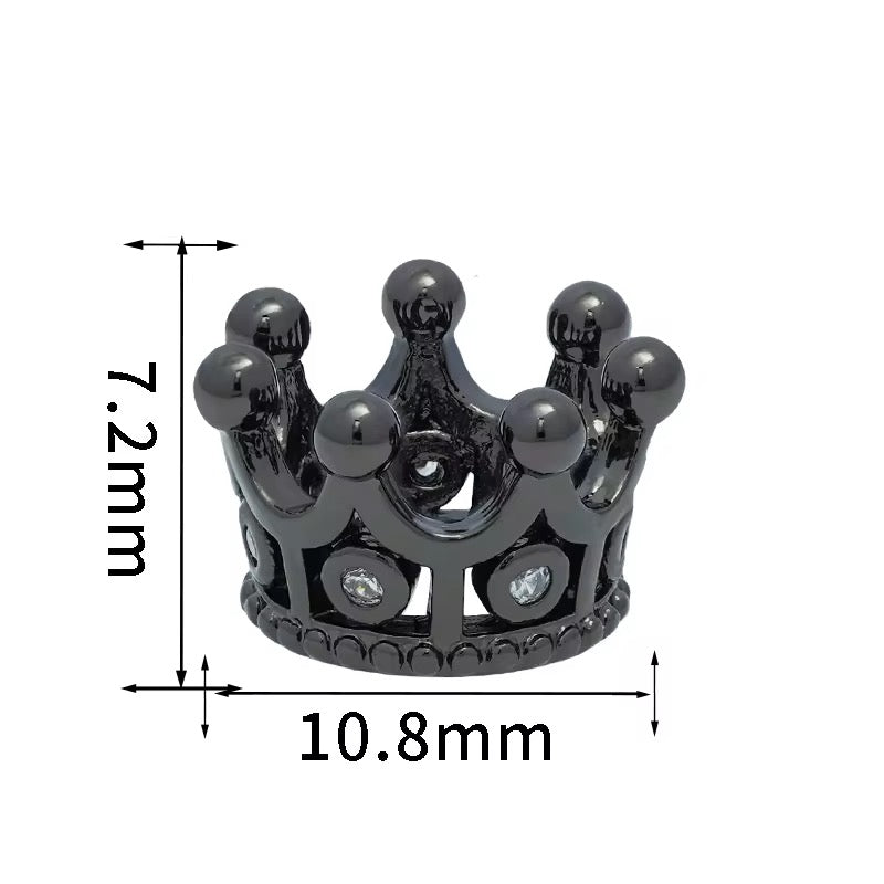 Short Crown Zircon Inlay Spacer Bead