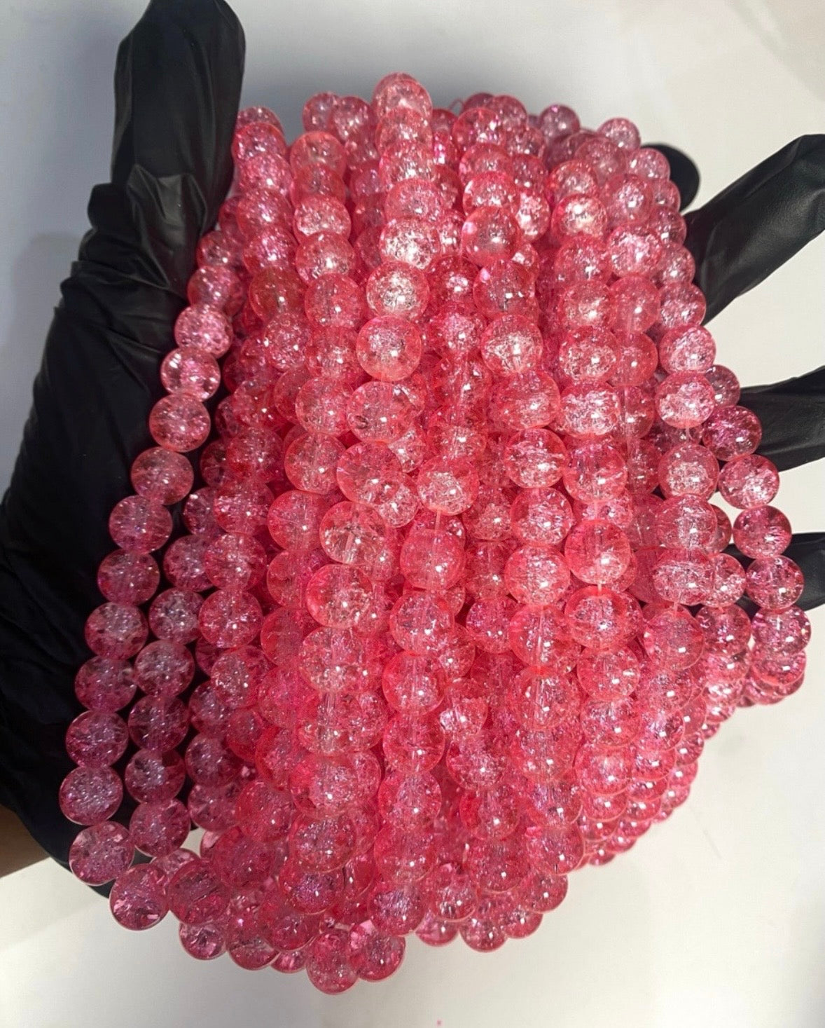 10mm Glass Crackle Beads — 80 Pieces