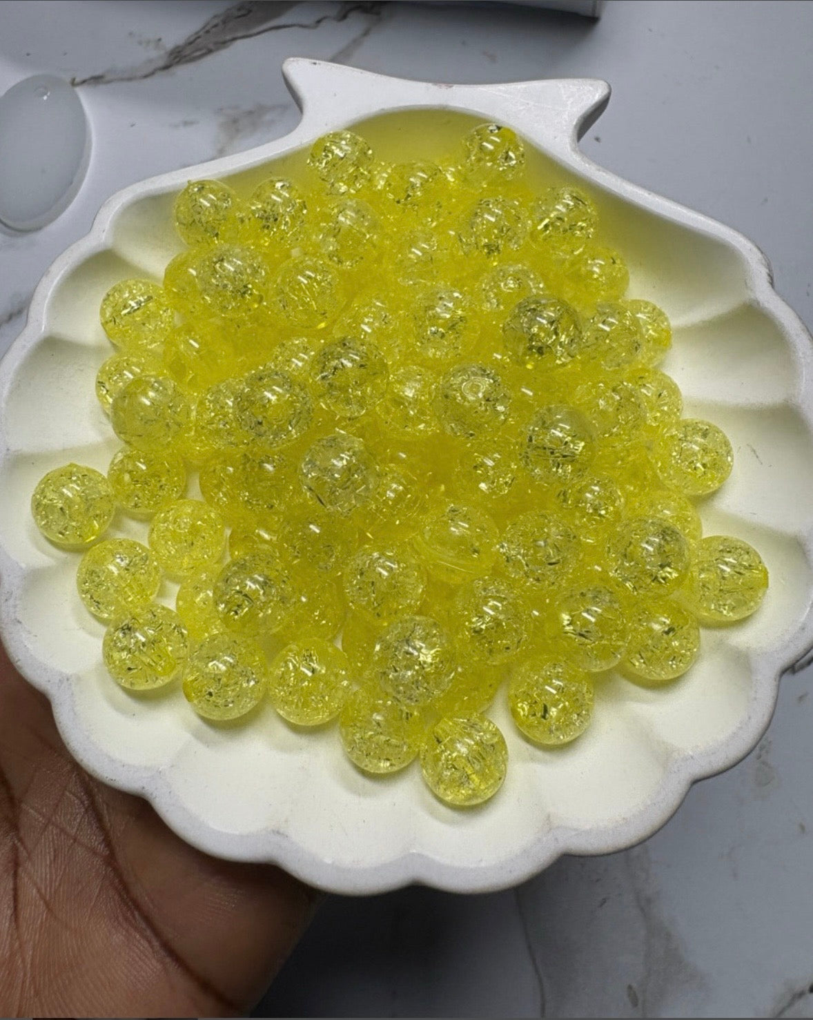 10mm Acrylic Crackle Beads — 100 Pieces