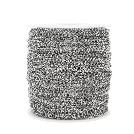 Stainless Steel Extension Chain Roll (2.5mm)— 5 Meters