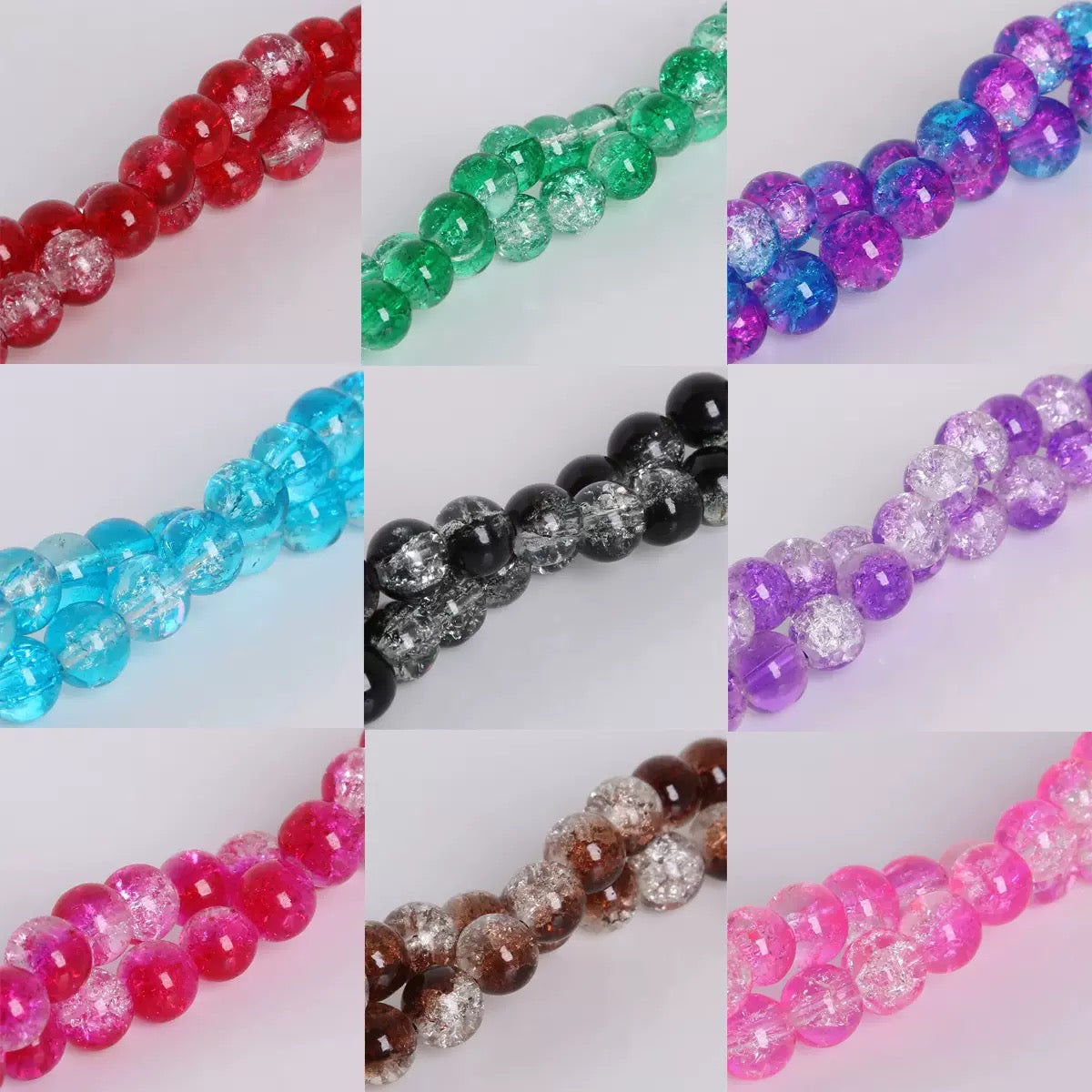 10mm Crackle Beads — 40 Pieces