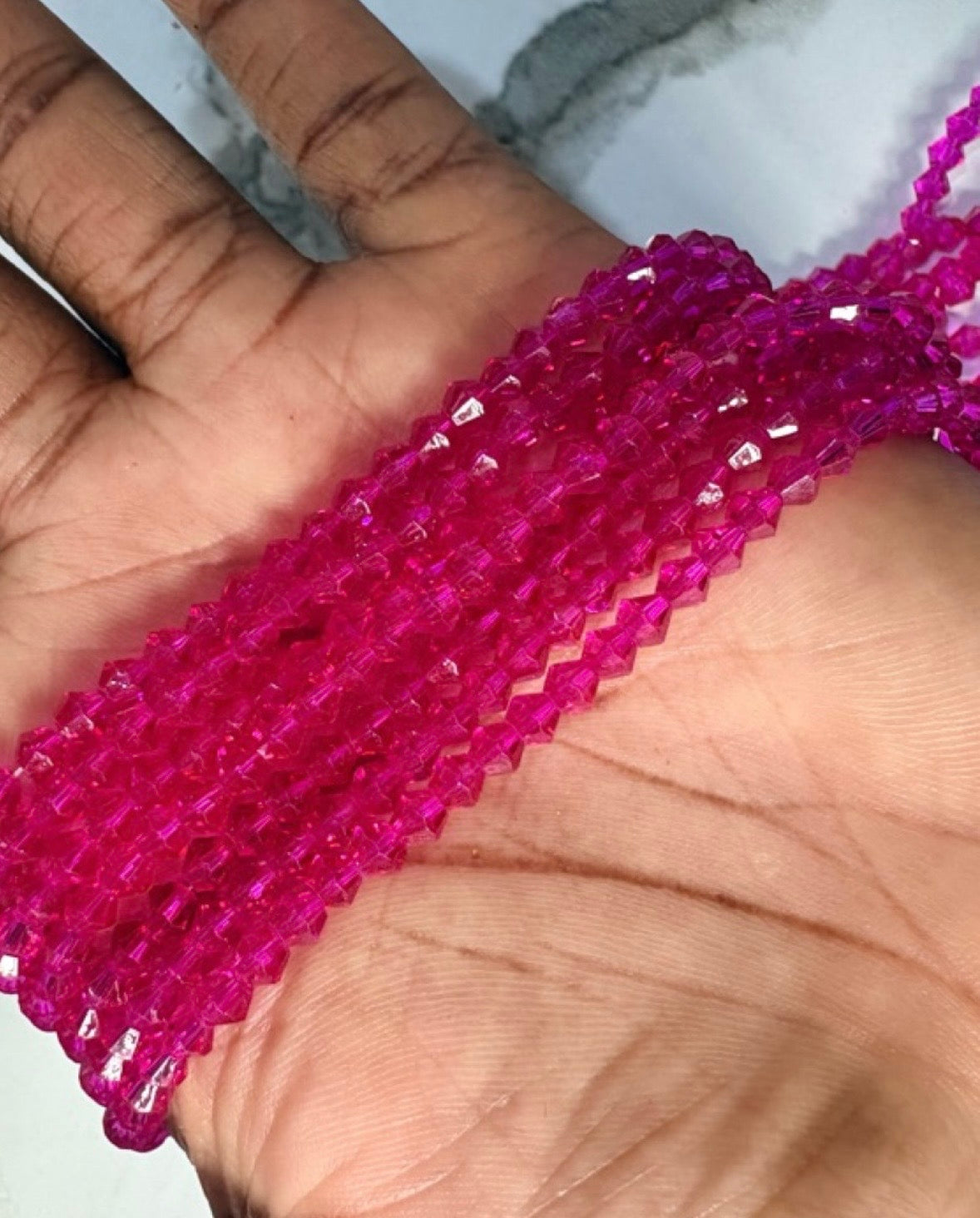 4mm Cone Crystal Glass Beads