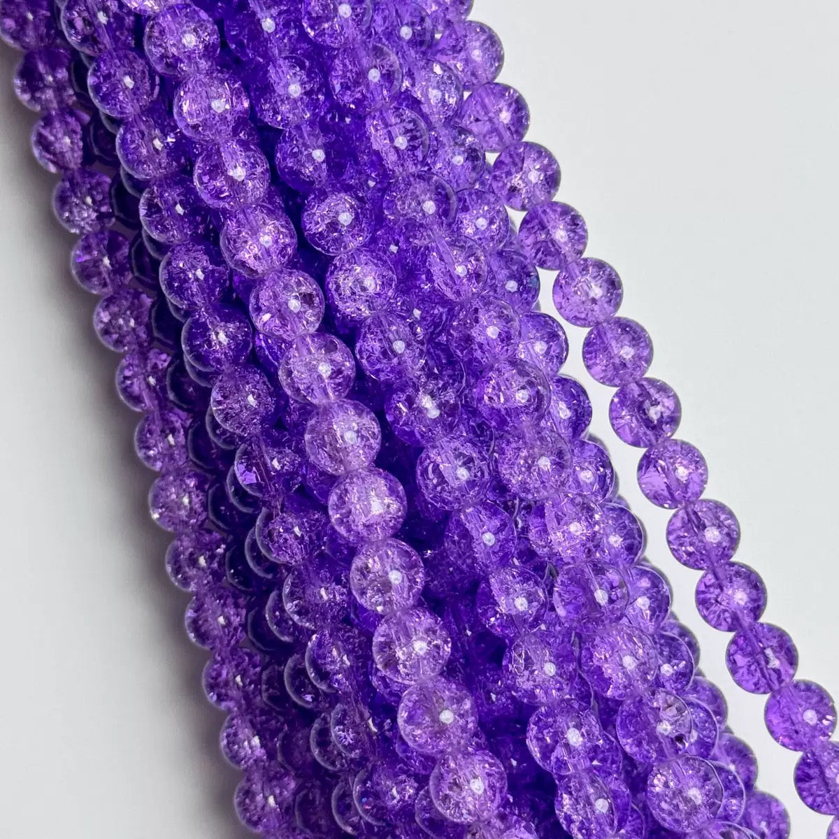 10mm Glass Crackle Beads — 80 Pieces