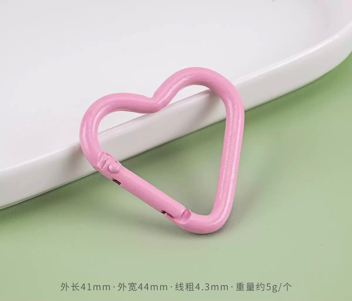 Heart Carabiner Clasps — 5 Pieces