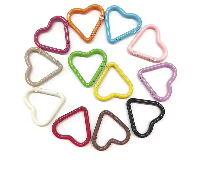 Heart Carabiner Clasps — 5 Pieces
