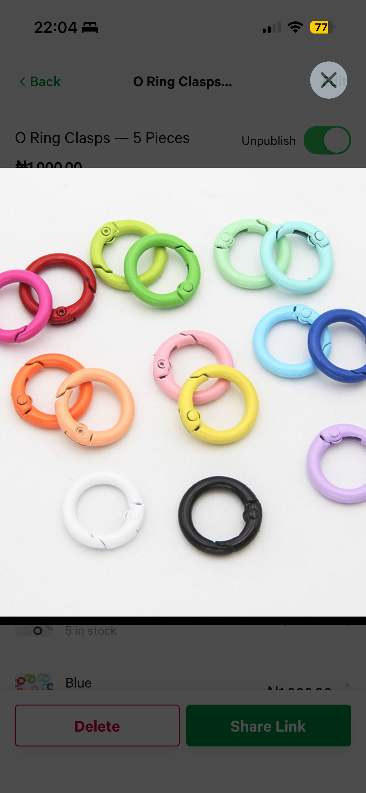 O Ring Clasps (26cm) — 5 Pieces