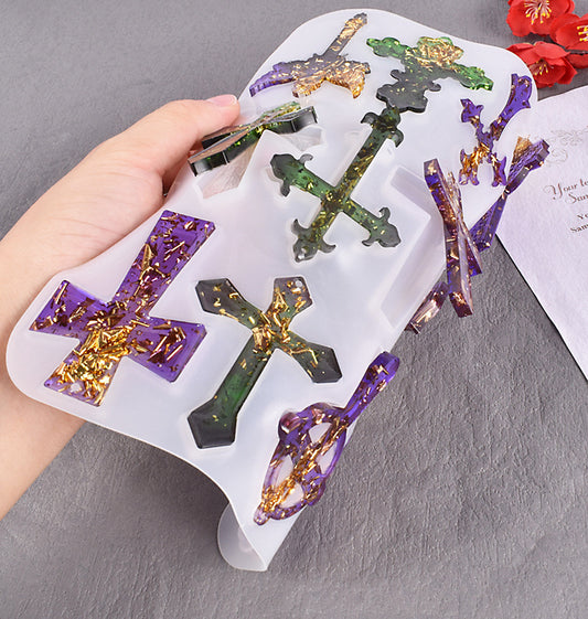 Cross Pendant Mold — 12-cavity