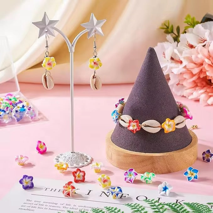 12mm Plumeria Flower Beads — 50 Pieces