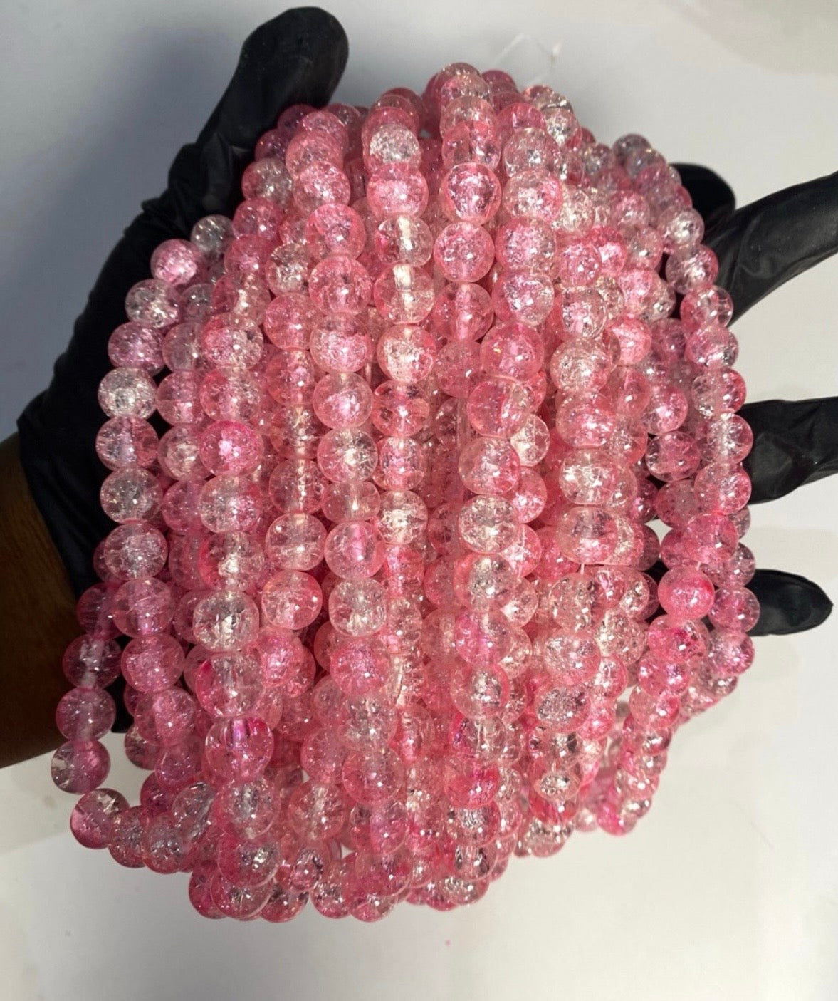 10mm Glass Crackle Beads — 80 Pieces