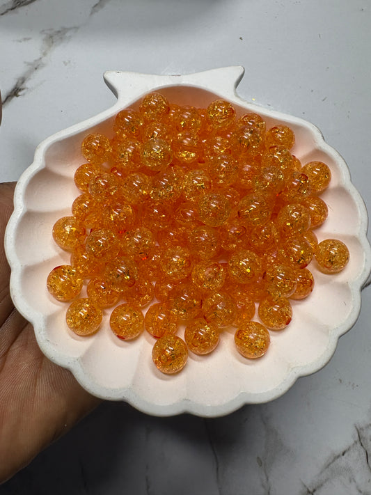 Acrylic Crackle Beads — 100 Pieces
