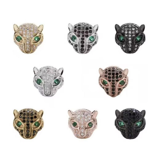 Leopard Zircon Inlay Spacer Bead