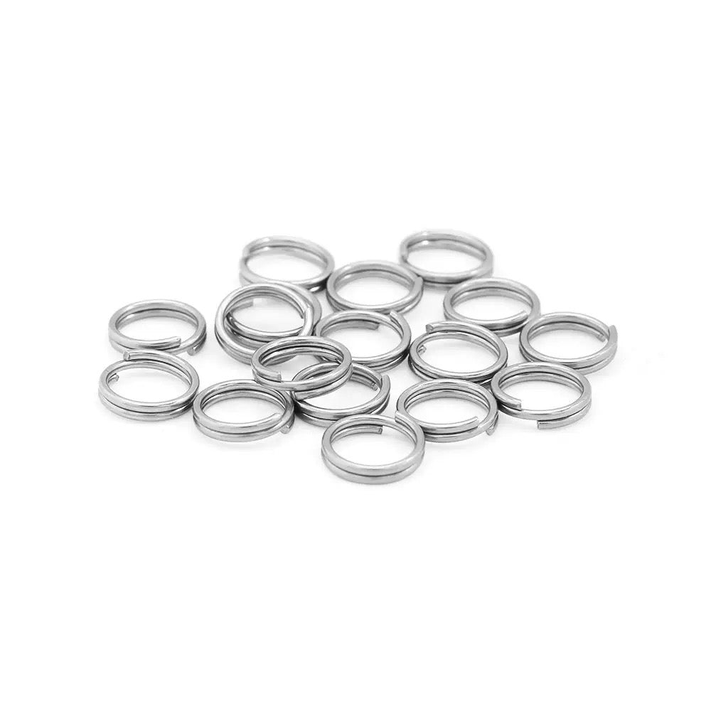 8mm Stainless Steel Split Rings — 100 Pieces