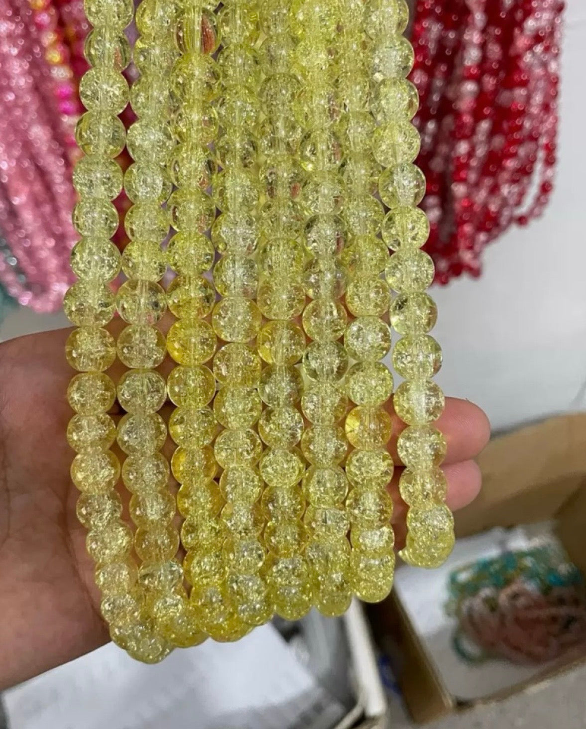 10mm Glass Crackle Beads — 80 Pieces