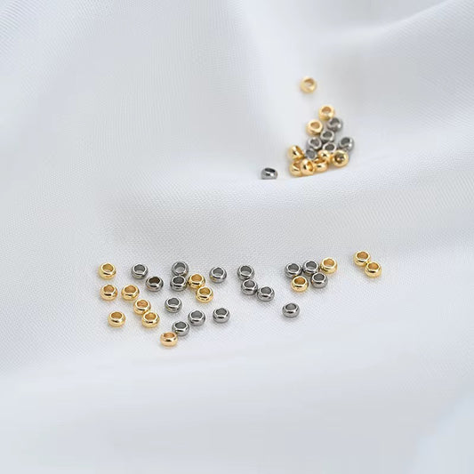 Stainless Steel Crimp Beads (2mm) — 50 Pieces