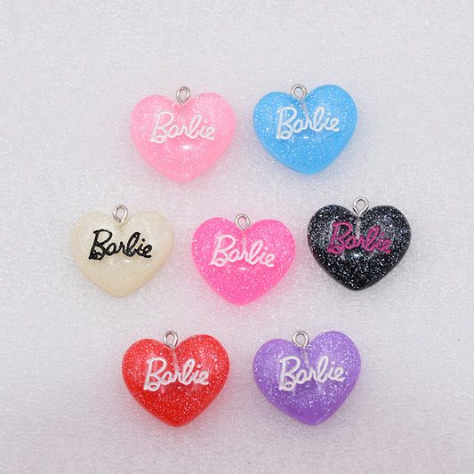Barbie heart charm