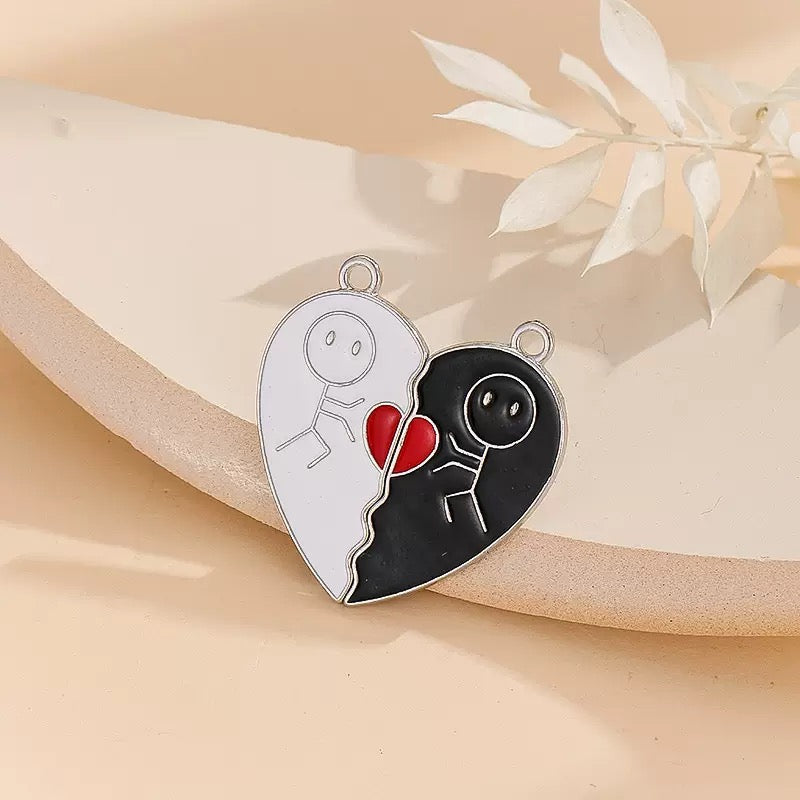 Magnetic Puzzle Heart Charm Set