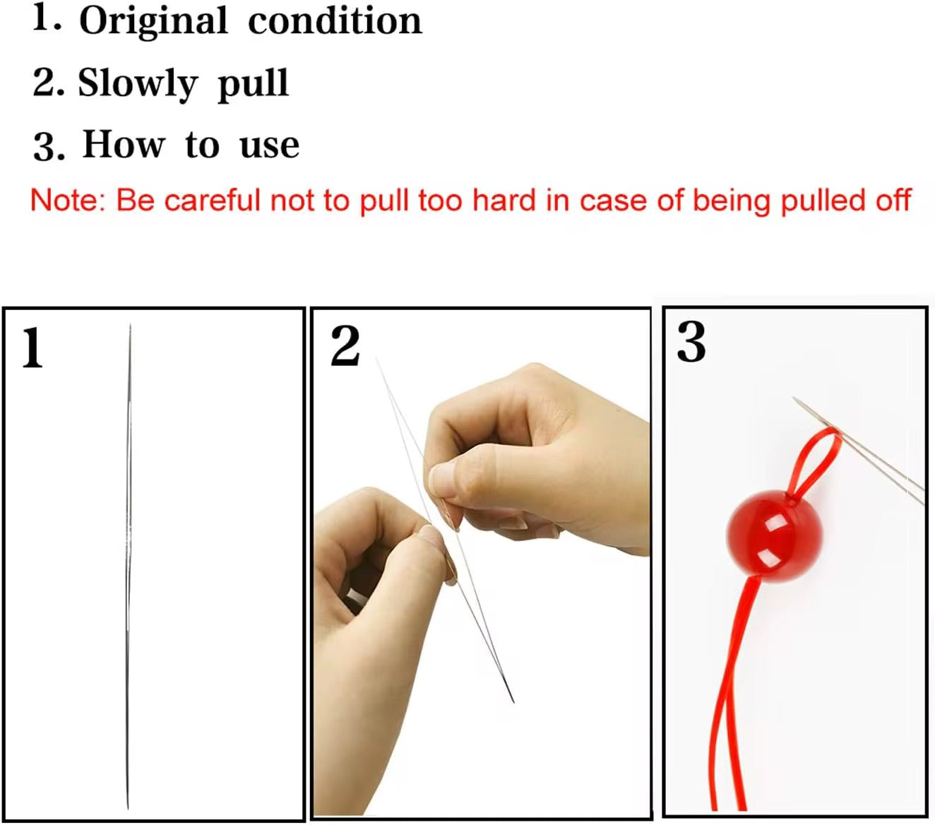 Big Eye Beading Needles  — Pack of 5 Pieces