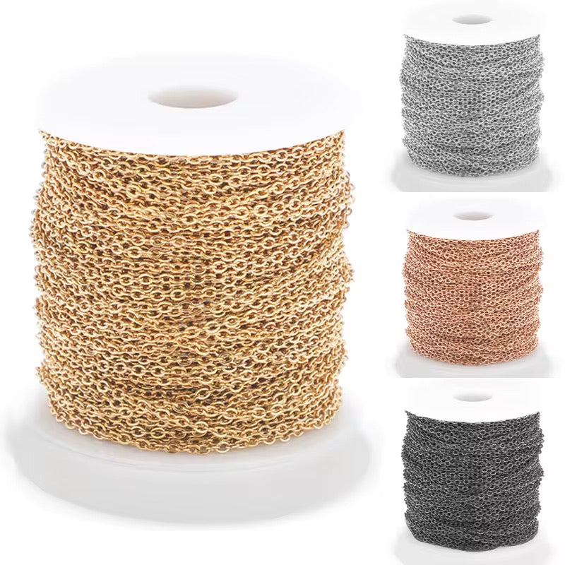 Stainless Steel O Link Chain Roll — 5 Meters