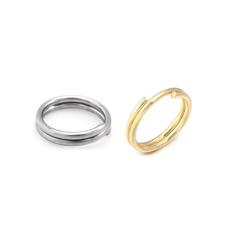 8mm Stainless Steel Split Rings — 100 Pieces