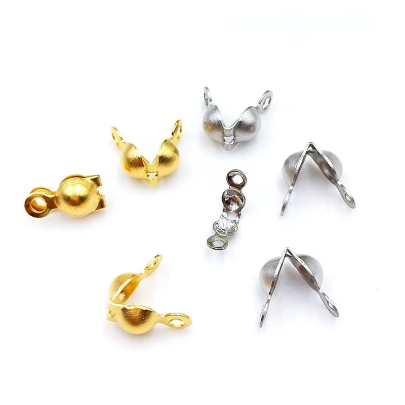 Stainless Steel Clamshells 4*7mm — 50 Pieces