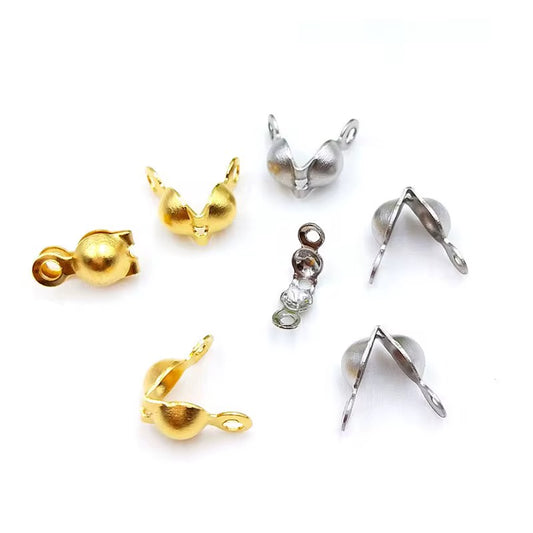 Stainless Steel Clamshells 4*7mm — 50 Pieces