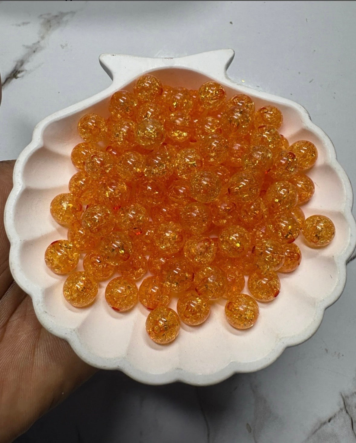 10mm Acrylic Crackle Beads — 100 Pieces